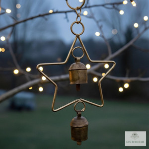 Christmas Star Bells Chime - Rustic Holiday Decoration