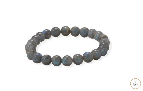 Labradorite Stretch Bracelet on a white background