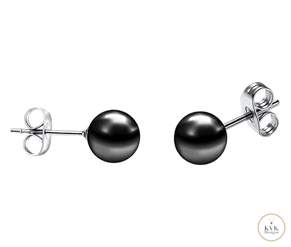 4mm Hematite Ball Stud Earrings
