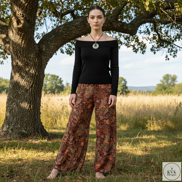 Model wearing Jade "Bi" Disc with I Ching Coin