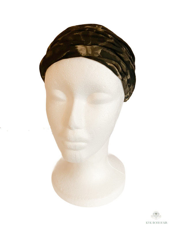 Black & Tan Tie Dye Headwrap Black & Tan Tie Dye Headwrap