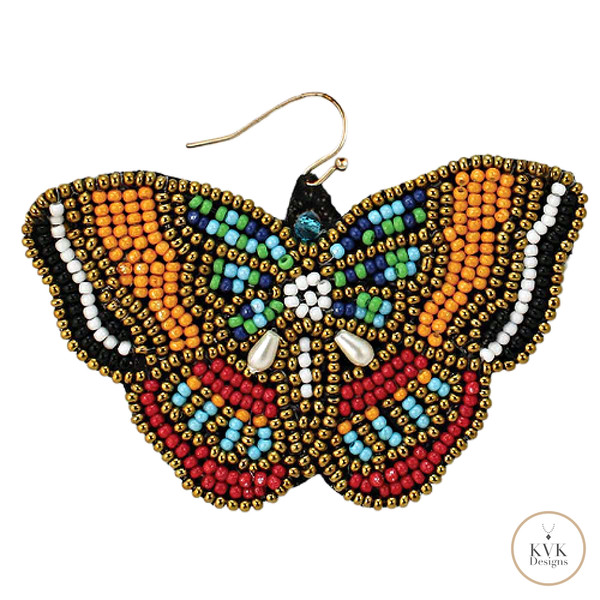 Beaded Butterfly Earring