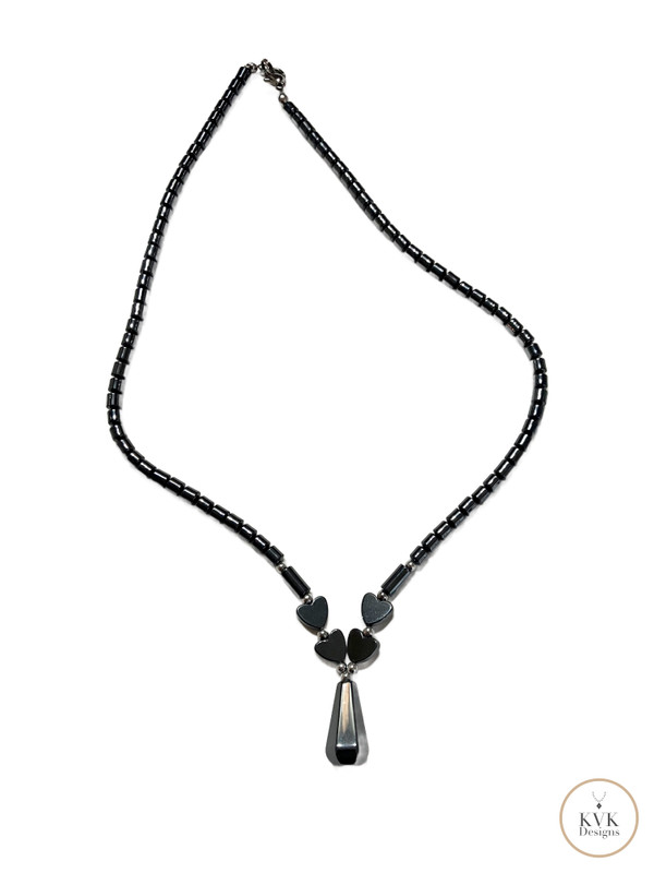 Fancy Hematite Necklace on white backtround