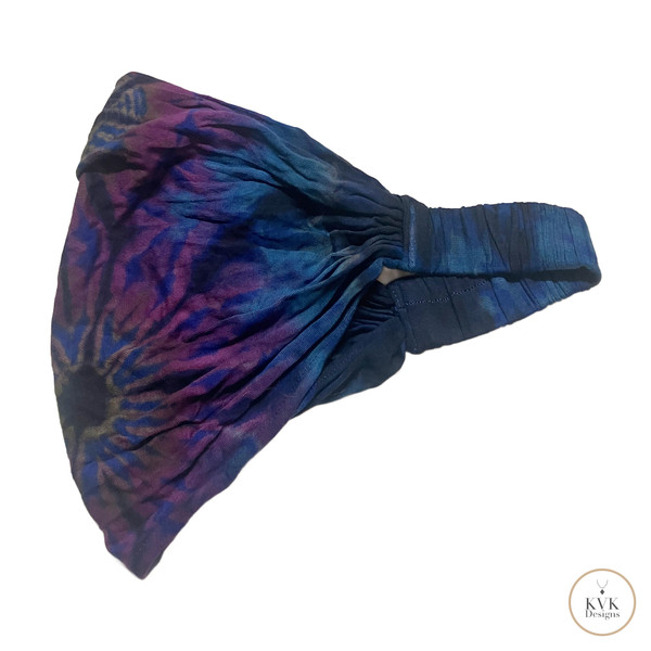 Dark Blue Tie Dye Headwrap