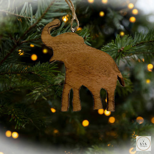 Wooden Elephant Ornament