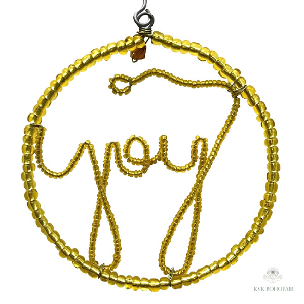 JOY Gold Beaded Ornament