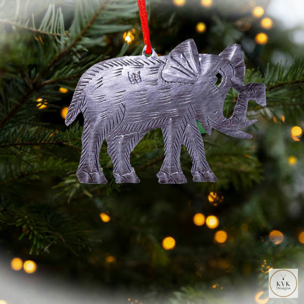 Elephant Metal Ornament