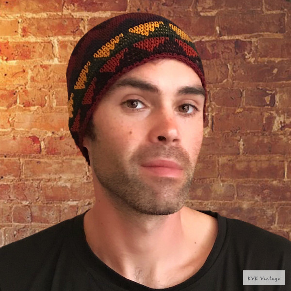 Earth Zig Zag Kufi Skull Cap  - Model Earth Zig Zag Kufi Skull Cap  - Model