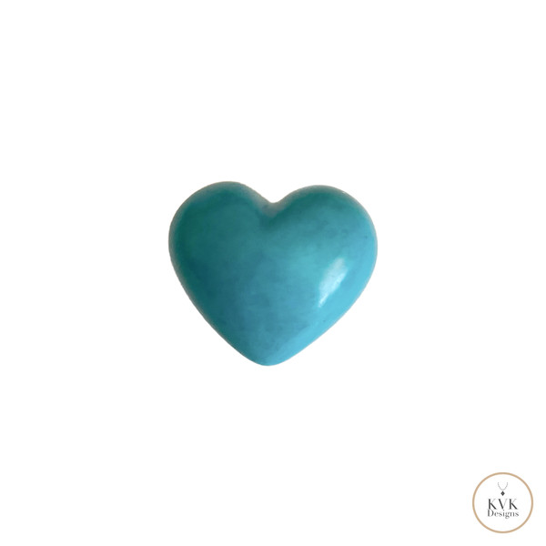 Turquoise Blue - Soapstone Puffy Heart