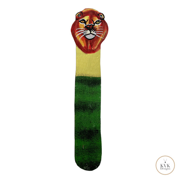 Hand Painted Leather Safari Animal Bookmarks from Kenya - Lion