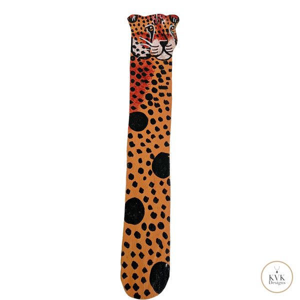 Hand Painted Leather Safari Animal Bookmarks from Kenya - Leopard
