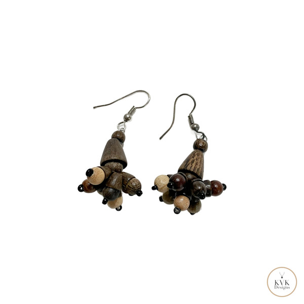 Flora Wood Beaded Earrings