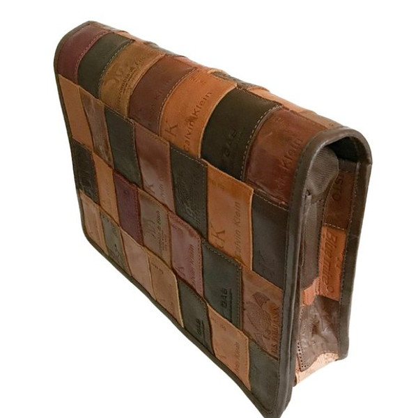 Small Patchwork Label Messenger Bag