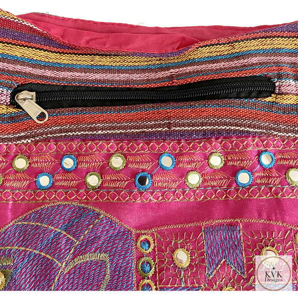 Boho Chic Pink Elephant Crossbody Bag