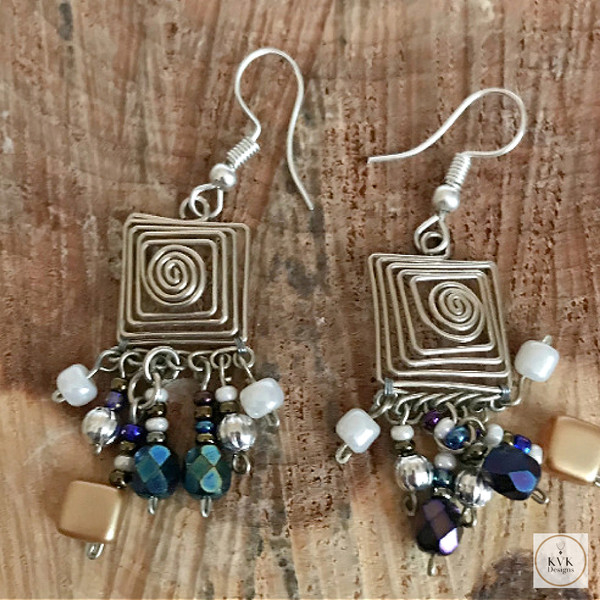 Handmade Wire and Beaded Earrings