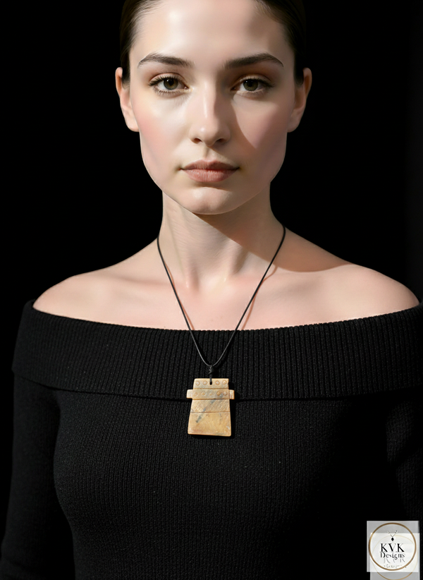 Boho Serpentine Pendant worn by model