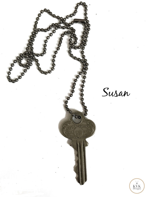 Rustic Chic: SUSAN Vintage Key Necklace - Boho Necklace, Pendant Necklace