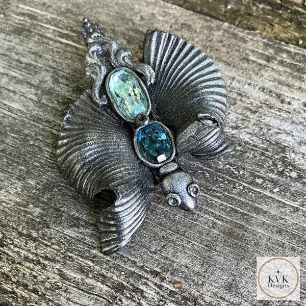 Gothic Dragonfly Brooch - Unique Vintage Insect Pin