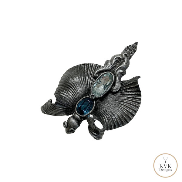 Gothic Dragonfly Brooch - Unique Vintage Insect Pin