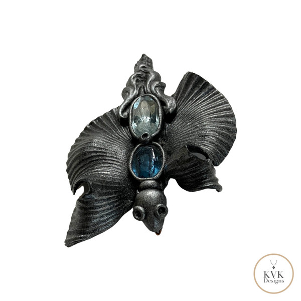 Gothic Dragonfly Brooch - Unique Vintage Insect Pin