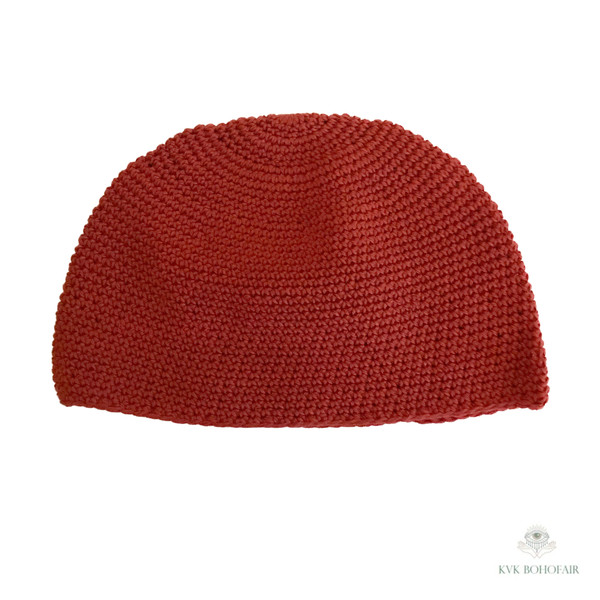 Red Kufi Skull Cap Beanie