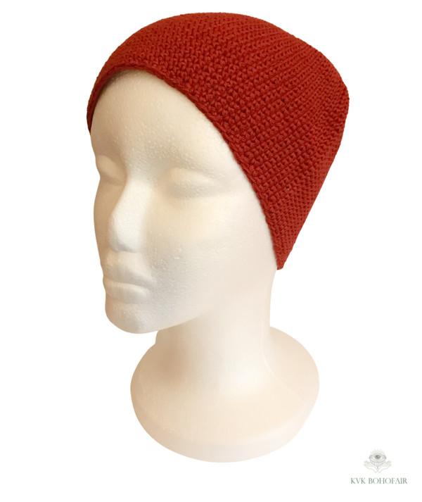 Red Kufi Skull Cap Beanie