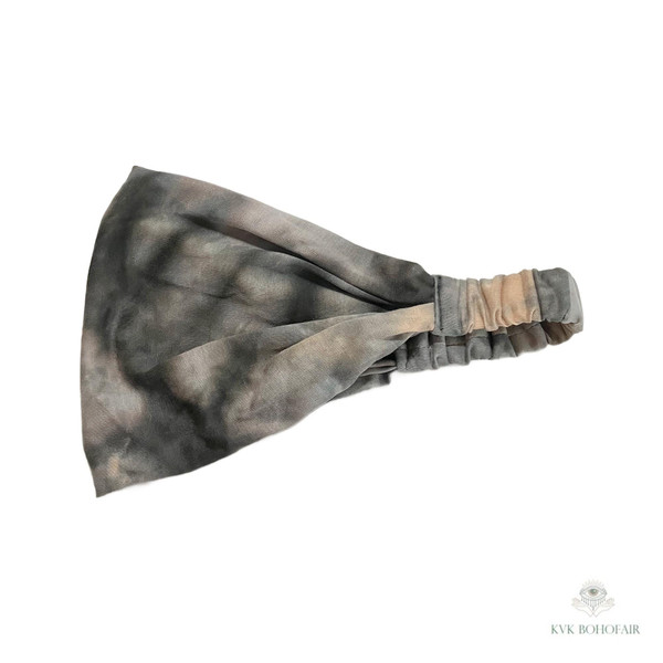 Brown Tie-Dye Boho Headband side view