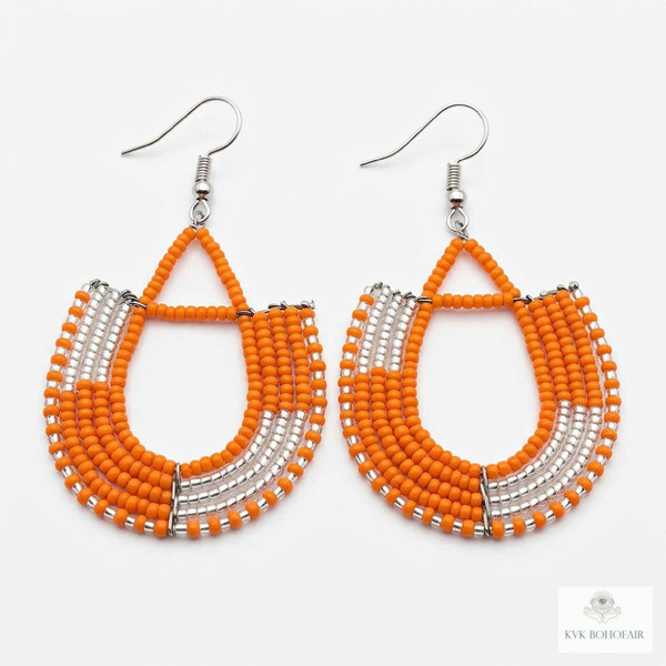 Maasai Beaded Earrings - Statement African Earrings