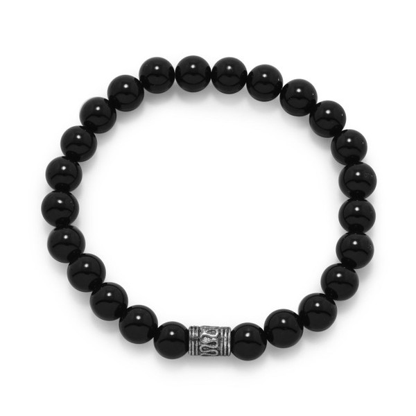 Black Onyx Bead Bracelet