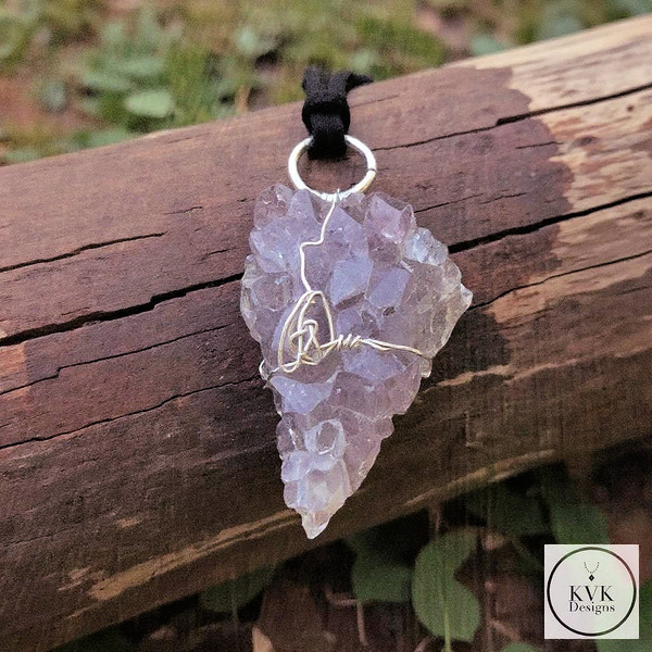 Raw Amethyst Wire Wrapped Necklace
