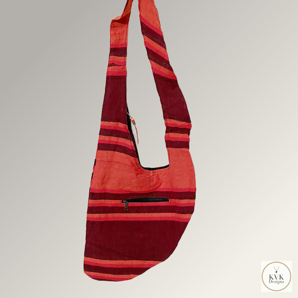 Vibrant Striped Crossbody Bag  - Beach Bag