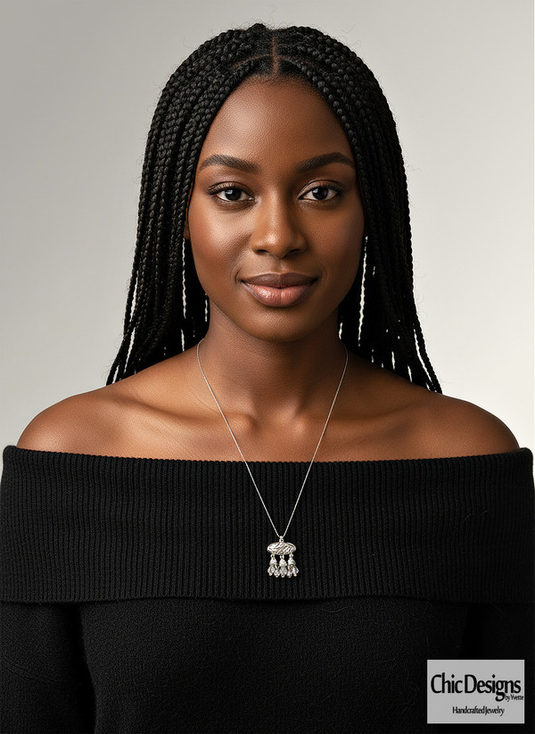 Sterling Silver Preciosa Cal Necklace worn by model