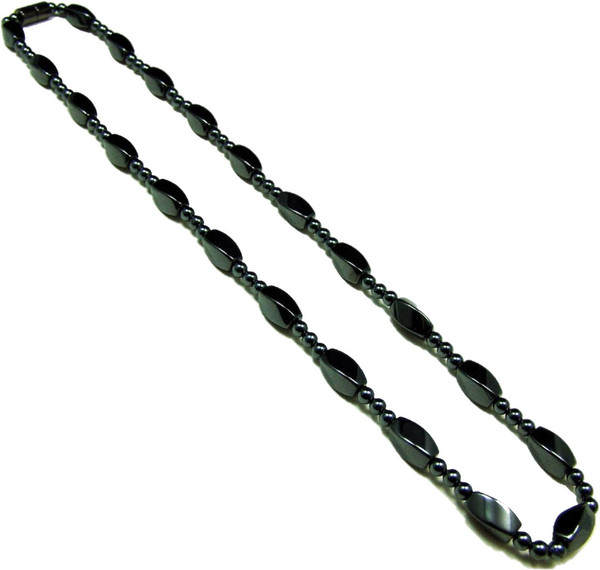 Men's Magnetic Hematite Twisted Bead Necklace