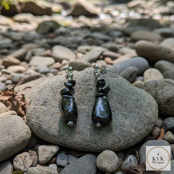 Hematite Nugget Dangle Earrings
