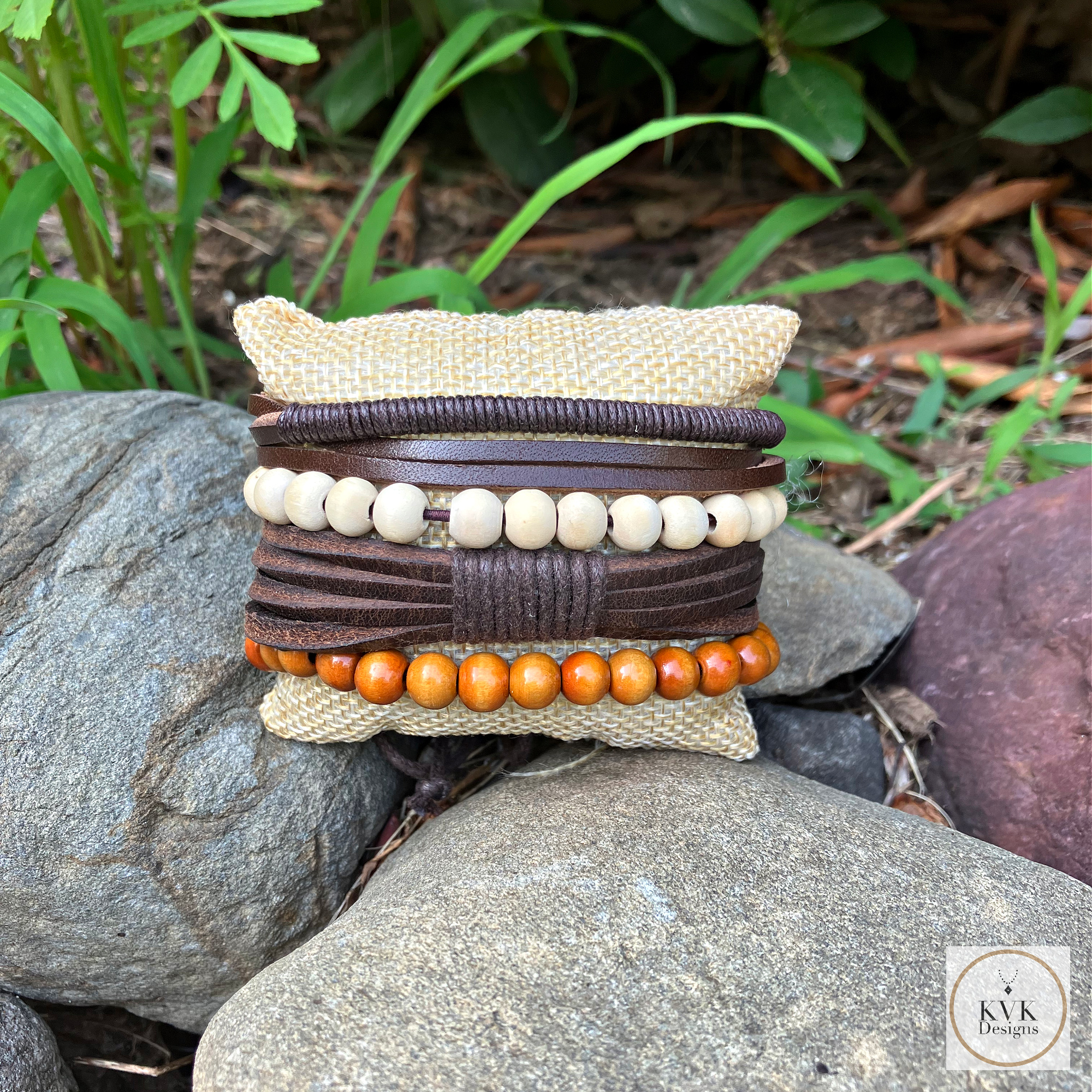 Kit bracelet cuir manchette gris tressé boho et or - Tutoriel bracelet DIY offert