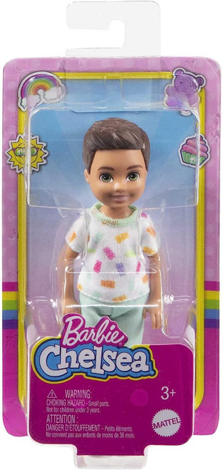 Barbie Chelsea Doll, Small Boy Doll with Brown Hair & Blue Eyes Wearing Gummy Bear T-Shirt, Shorts & Shoes Mattel 2022