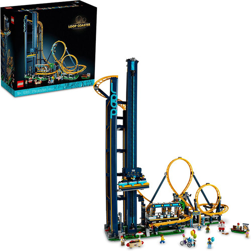 LEGO Icons Loop Coaster Set 10303, Model Building Kit for Adults, Amusement Park Funfair Track with Passenger Train 2022