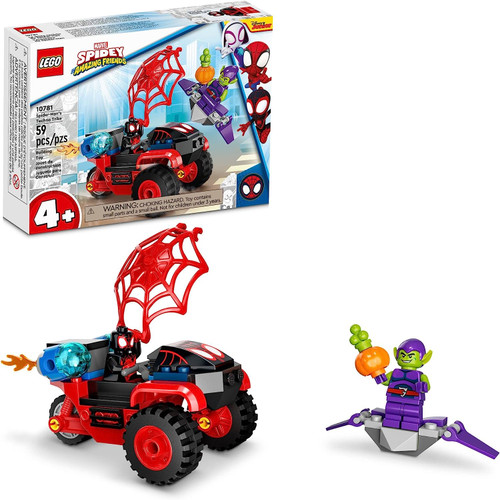 LEGO Marvel Spider-Man Miles Morales: 10781 Spider-Man’s Techno Trike Set, Spidey and His Amazing Friends 2022