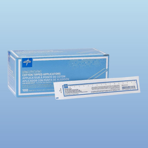 Medline Sterile Cotton Swab, 6 in., Wood Shaft