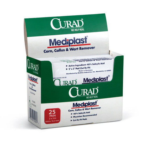 CURAD Mediplast Corn, Callus and Wart Remover Pads, 2" x 3" (CUR01496) CURAD Mediplast Corn, Callus and Wart Remover Pads, 2" x 3" (CUR01496)