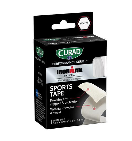 CURAD Performance Series IRONMAN Sports Tape, White, 1.5" x 10 yds (CURIM26315)