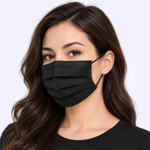 Intco Disposable Black Face Masks (Ear Loop)