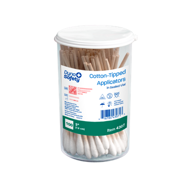 Dynarex 4307 3" Regular Tip Cotton Swab in Sealed Vial