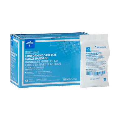 Sterile Conforming Gauze Bandage, 1" x 75", 96/case