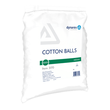 Dynarex Cotton Balls, Medium and Large Sizes, 2000/bag