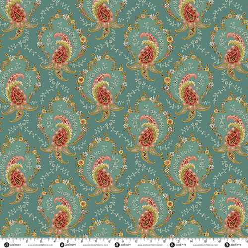 Secret Stash Favorites - Blue Willow Paisley Teal