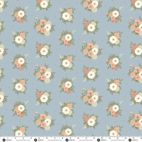 Backroad Blooms by The Quilted Cow Faded Corsage Cottage Blue