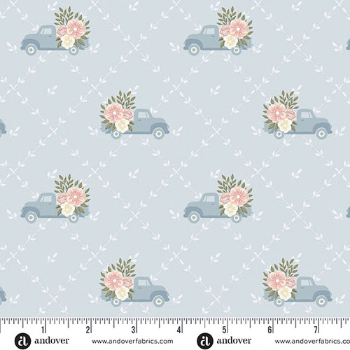 Backroad Blooms by The Quilted Cow Papa's Truck Faded Denim