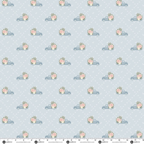 Backroad Blooms by The Quilted Cow Papa's Truck Faded Denim