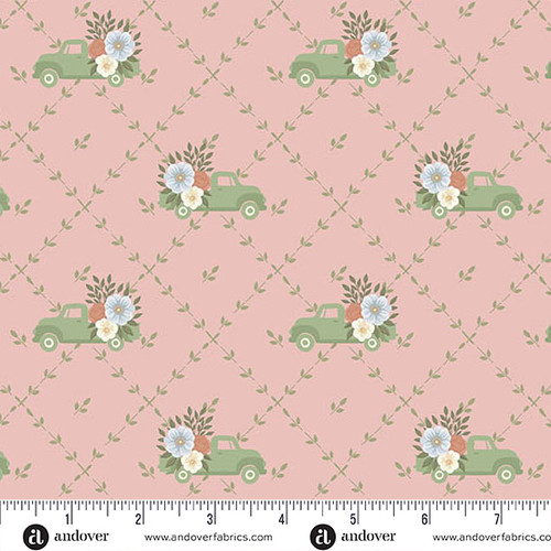 Backroad Blooms by The Quilted Cow Papa's Truck Dusty Rose